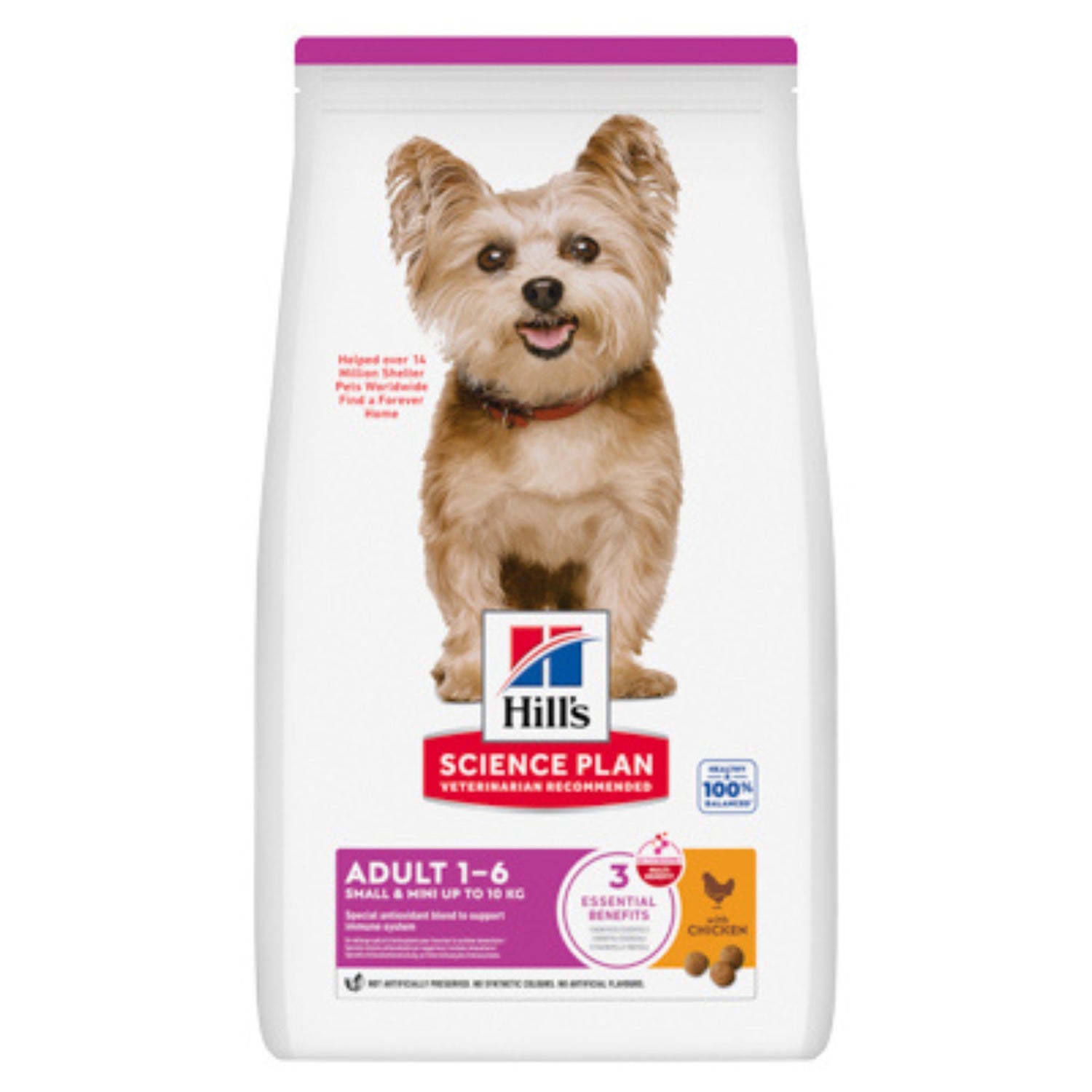 הילס מזון לכלבים בוגר מגזע קטן (עם עוף), 3 ק"ג מזון לכלבים 1_2553e57c-3a92-4185-948f-cbb4d62731a2 Hills