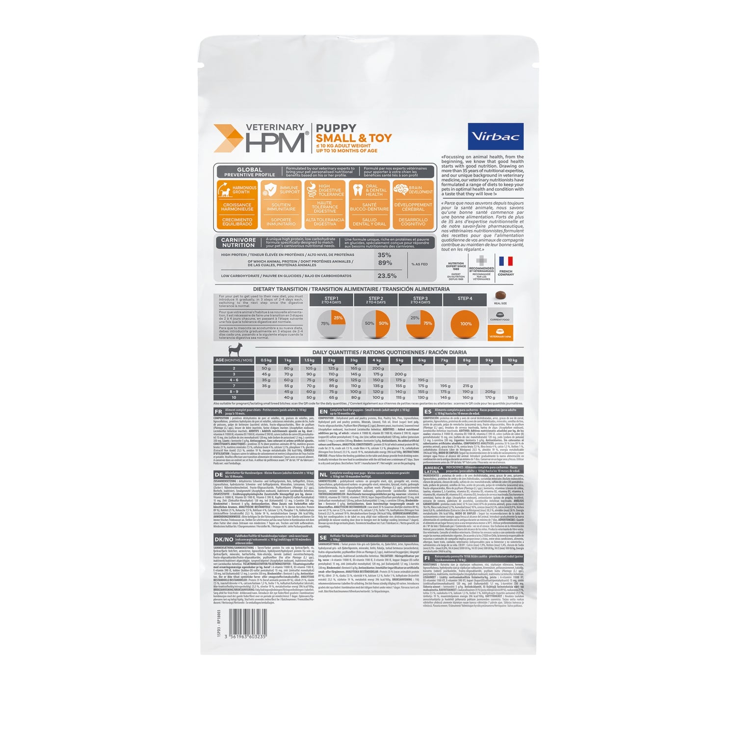 Virbac Veterinary HPM Puppy Large &amp Medium – מזון יבש וירבק גורים לכלבים מגזע בינוני וגדול 12 ק״ג