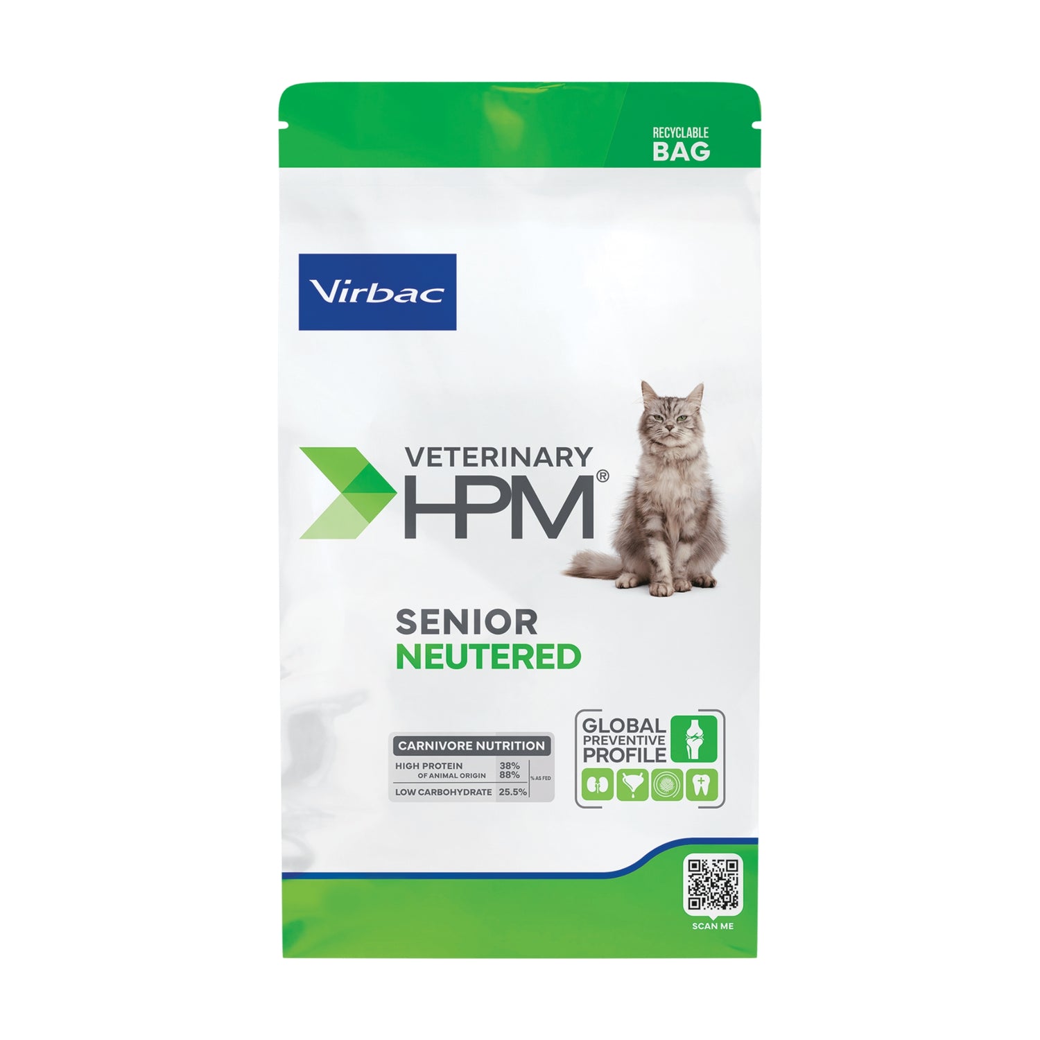 וירבק סניור לחתולים מסורסים 3 ק״ג Virbac Veterinary HPM Senior Neutered