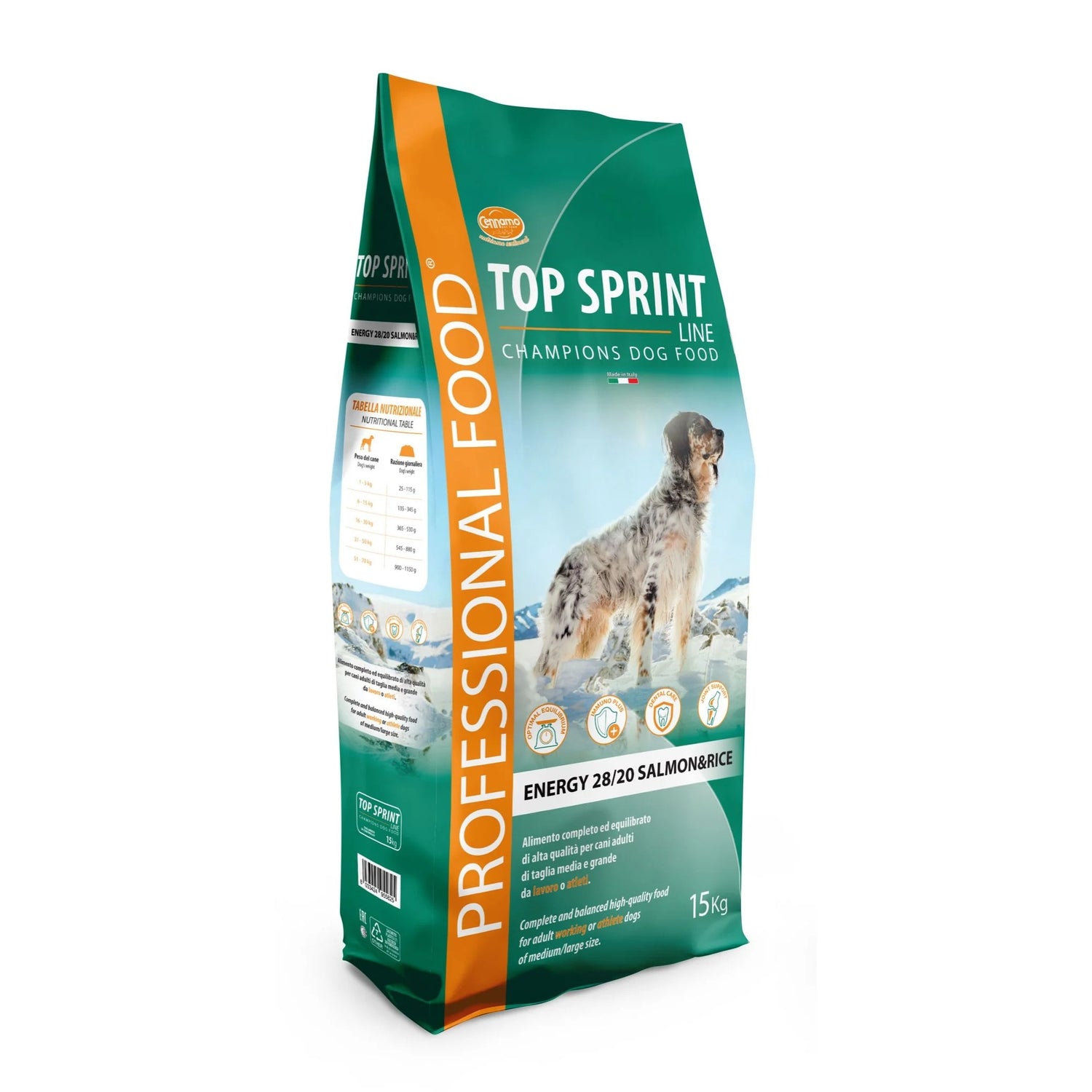 טופ ספרינט אנרג׳י 20/28 סלמון ואורז 15 ק״ג