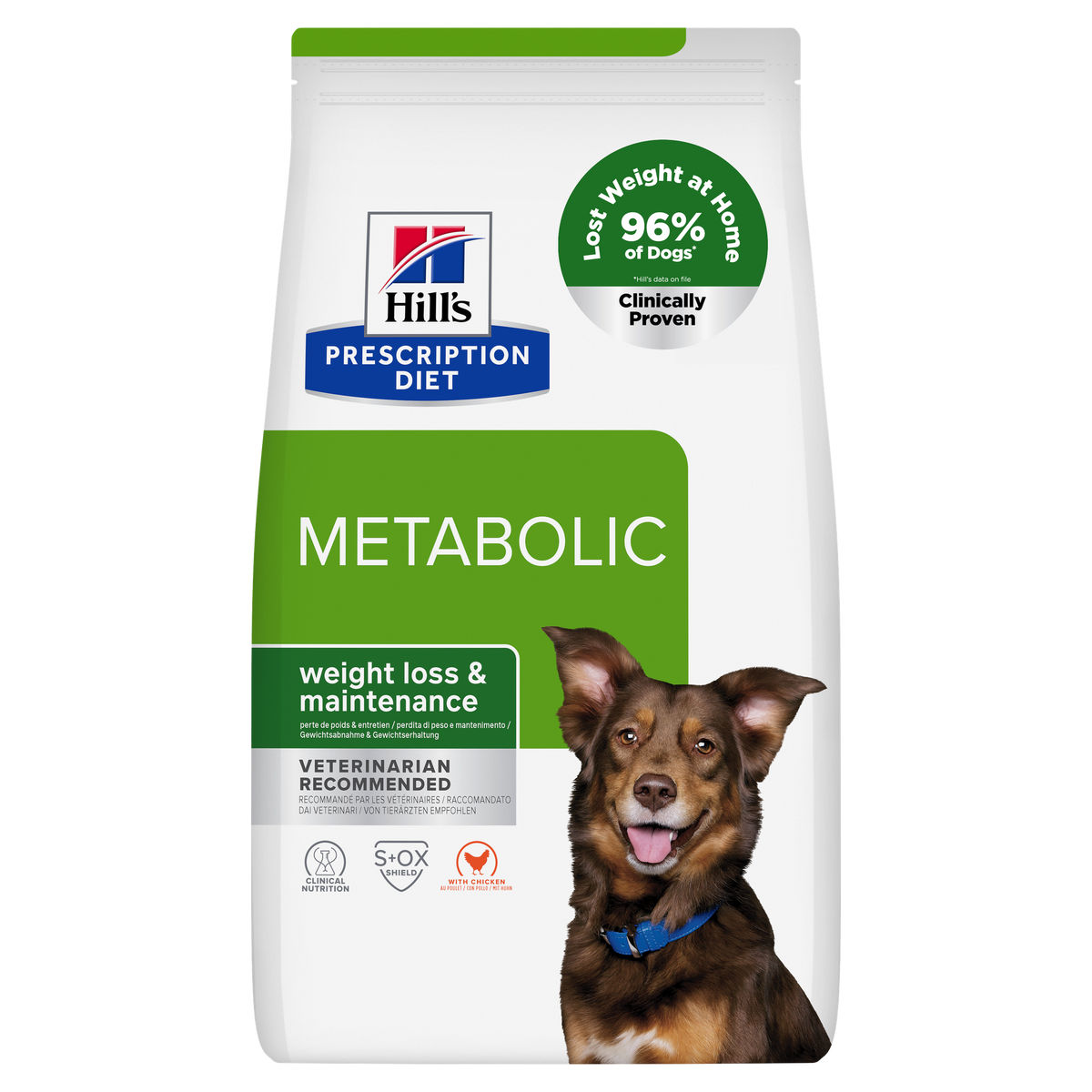 הילס Prescription Diet Metabolic לכלבים בטעם עוף – ניהול משקל 12 ק״ג