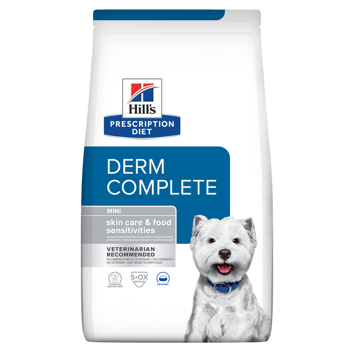 הילס Prescription Diet Derm Complete Mini לכלבים מגזע קטן – עור ואלרגיות 1 ק״ג