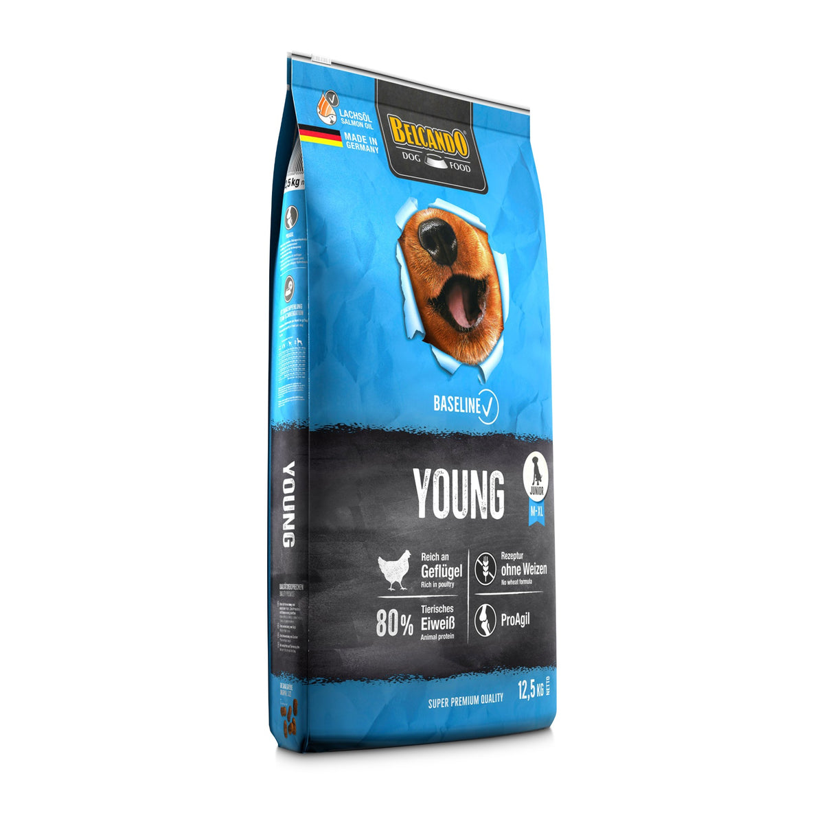 מזון יבש איכותי לכלבים צעירים ומתבגרים Belcando Baseline Young 12.5 ק״ג