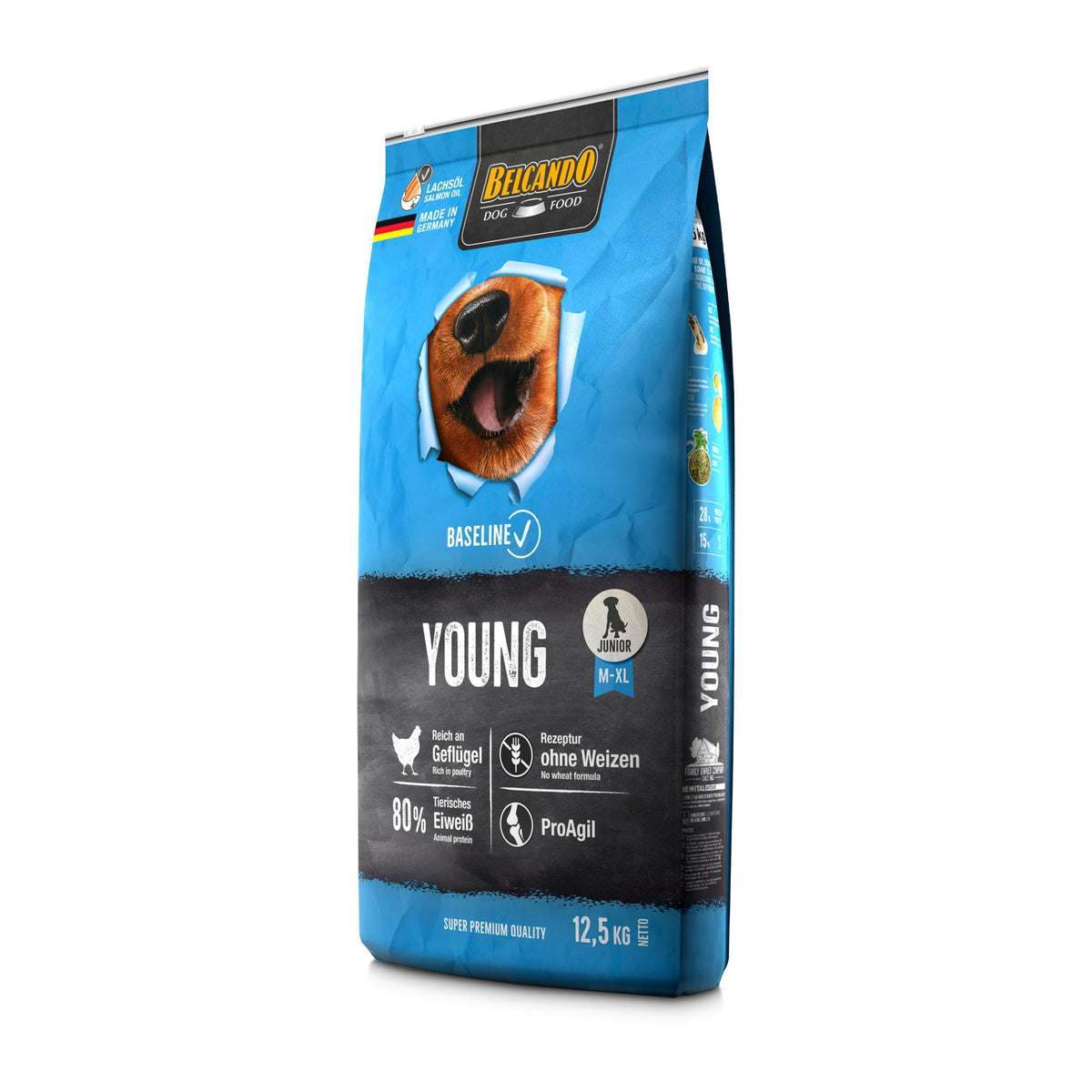 מזון יבש איכותי לכלבים צעירים ומתבגרים Belcando Baseline Young 12.5 ק״ג