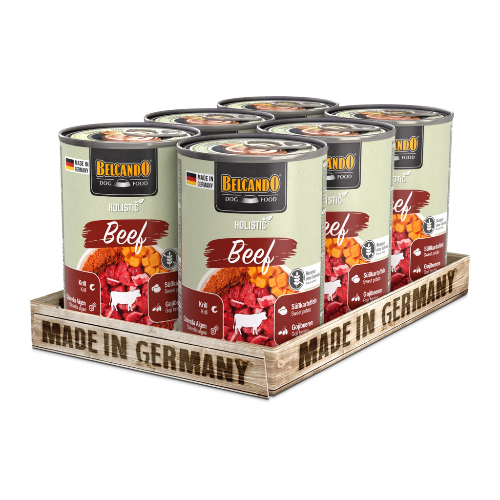 שימורי בלקנדו Belcando Holistic Beef – בקר עסיסי עם שכבת סופרפוד הוליסטית 400 גרם