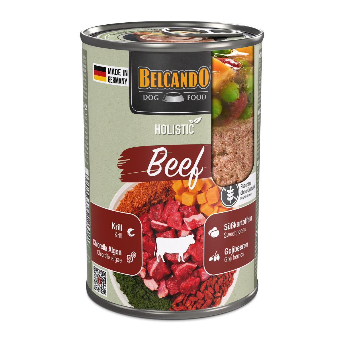 שימורי בלקנדו Belcando Holistic Beef – בקר עסיסי עם שכבת סופרפוד הוליסטית 400 גרם