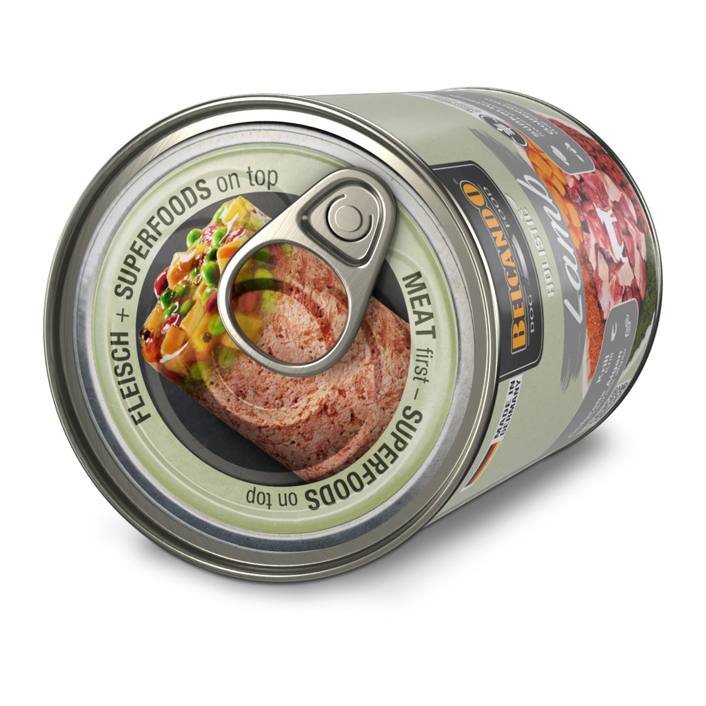 שימורי בלקנדו Belcando Holistic Lamb – כבש רך עם שכבת סופרפוד הוליסטית 400 גרם