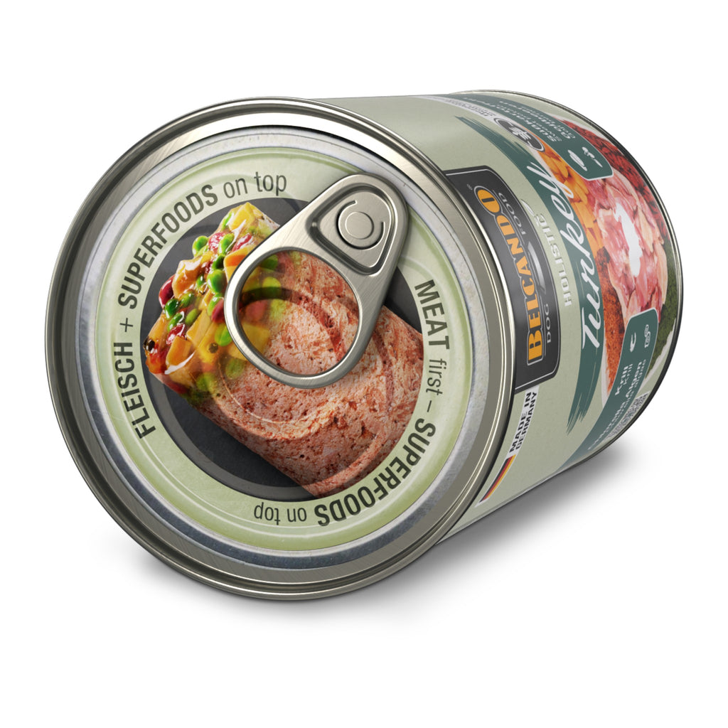 שימורי בלקנדו Belcando Holistic Turkey – הודו משובח עם שכבת סופרפוד הוליסטית 400 גרם