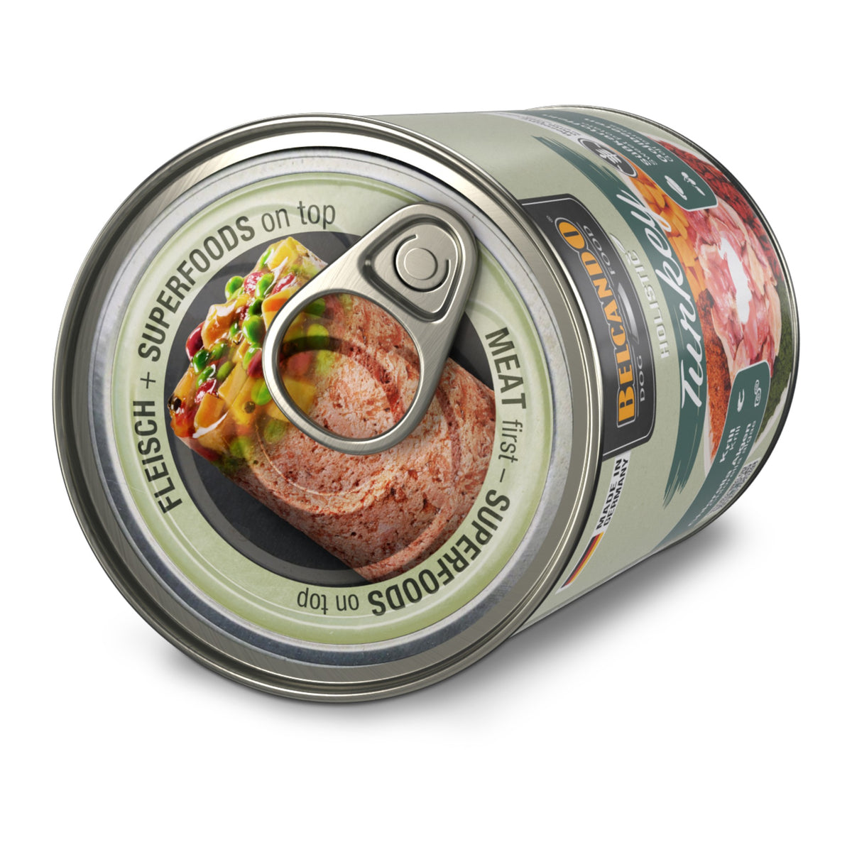 שימורי בלקנדו Belcando Holistic Turkey – הודו משובח עם שכבת סופרפוד הוליסטית 400 גרם