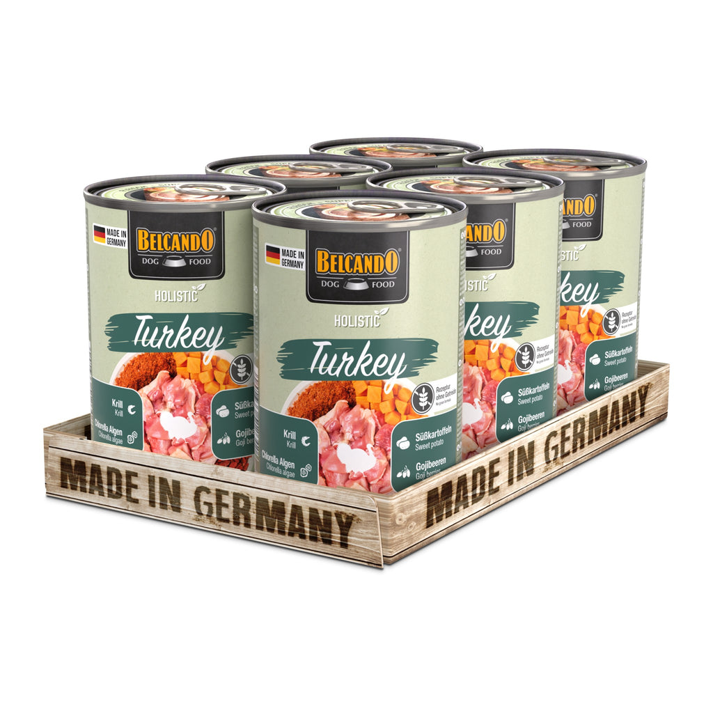 שימורי בלקנדו Belcando Holistic Turkey – הודו משובח עם שכבת סופרפוד הוליסטית 400 גרם