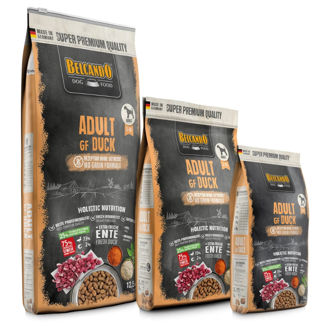 בלקנדו גריין פרי ברווז מזון יבש לכלבים בוגרים פורמולה ללא דגנים 4 ק״ג