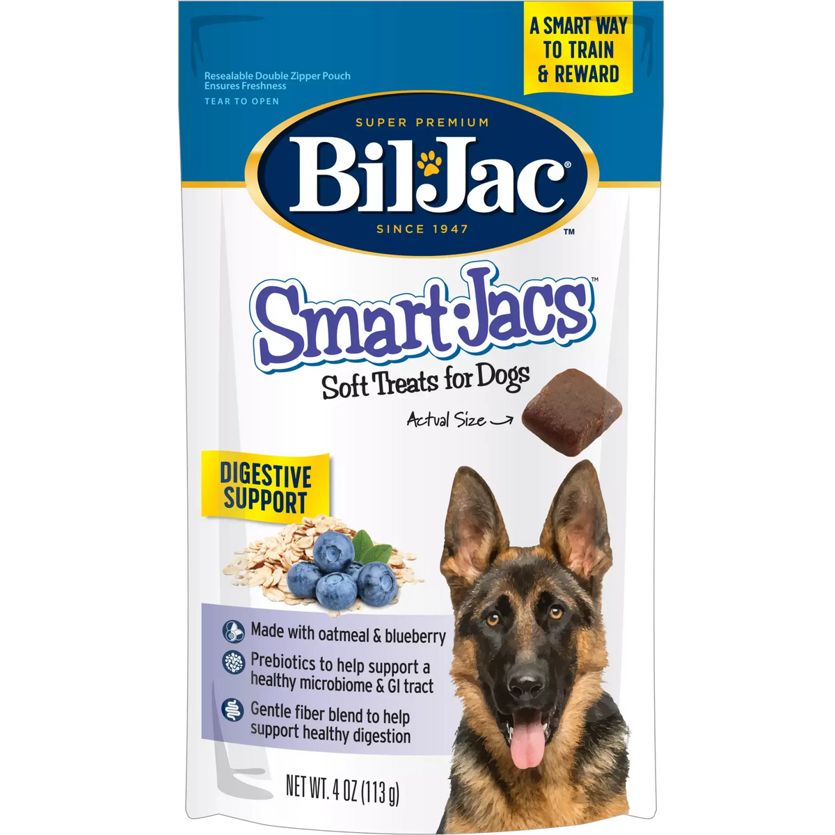 חטיף ביל ג’ק רך לתמיכה בעיכול שיבולת שועל ואוכמניות 113 גרם