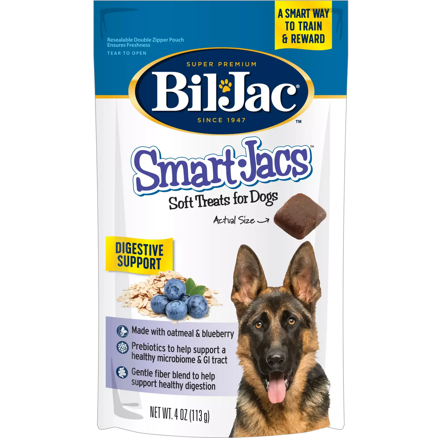 חטיף ביל ג’ק רך לתמיכה בעיכול שיבולת שועל ואוכמניות 113 גרם