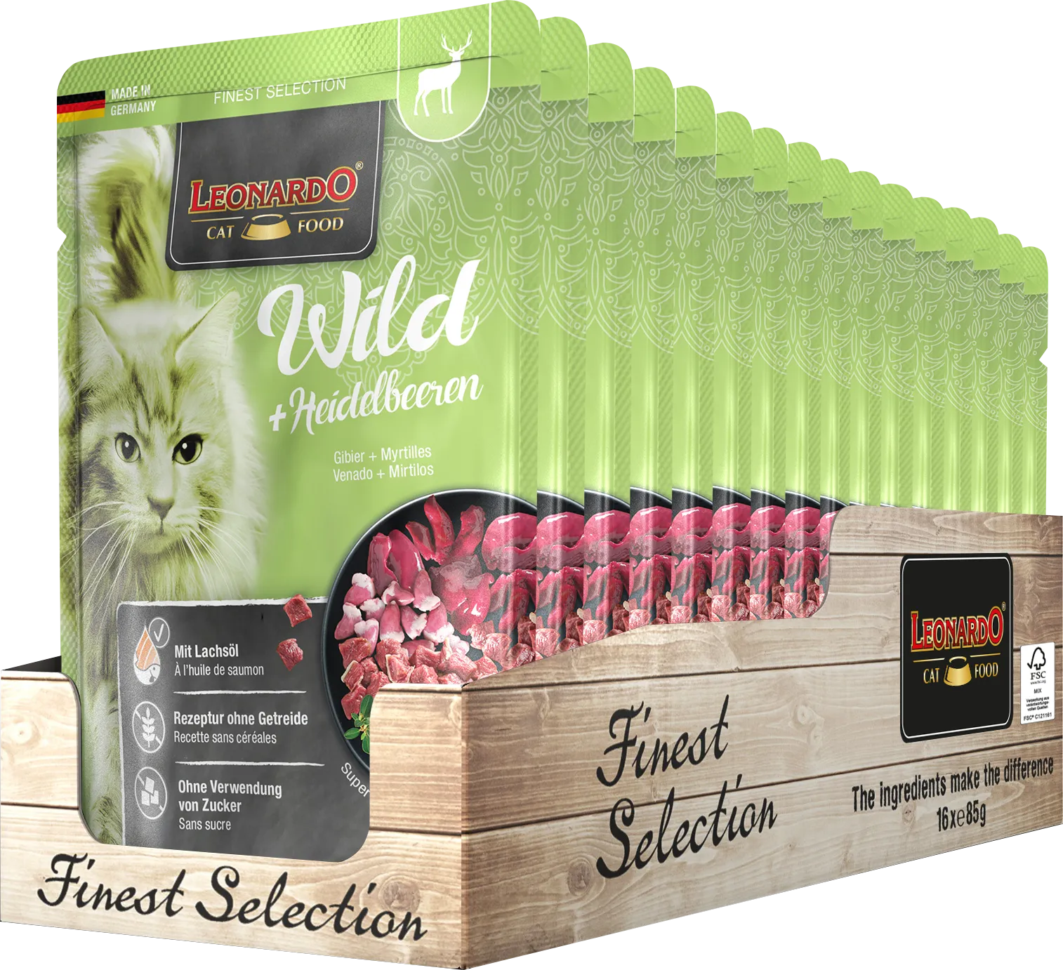 לאונרדו מחית לחתולים צייד ואוכמניות 85 גרם