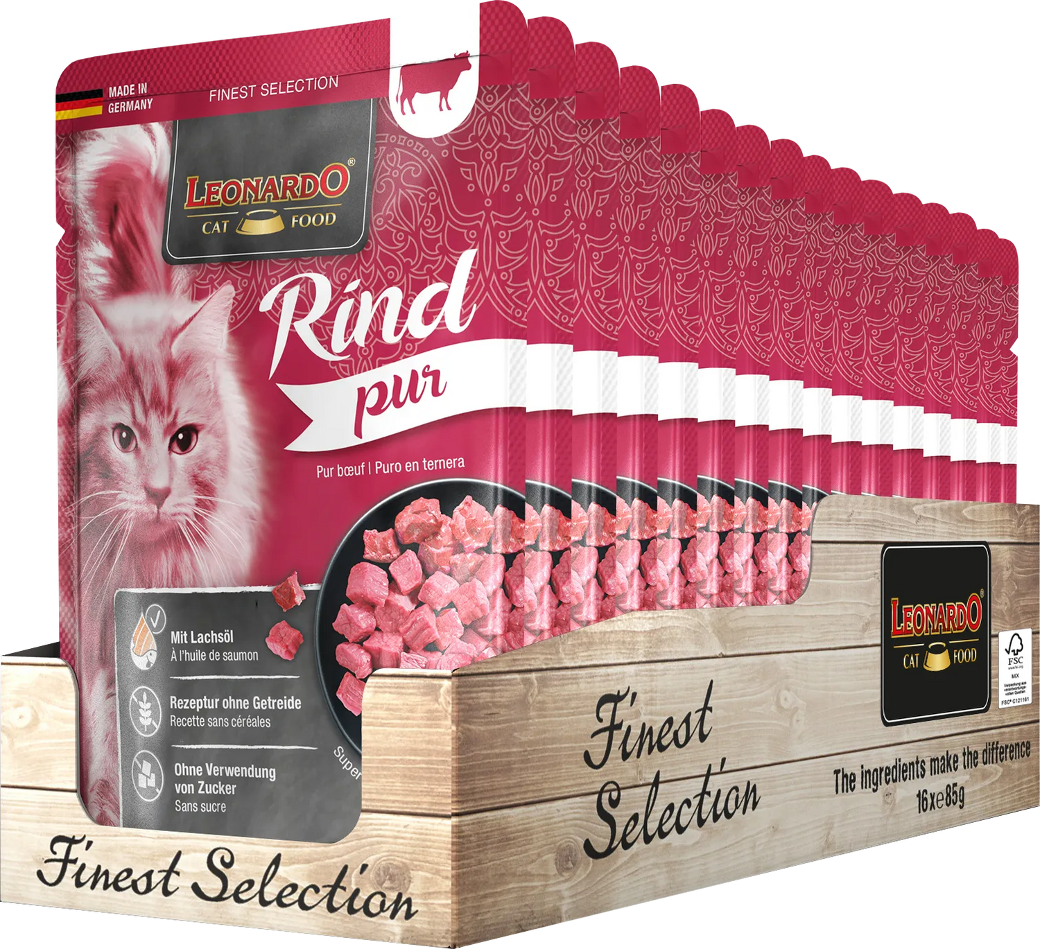 לאונרדו מחית לחתולים בקר 85 גרם