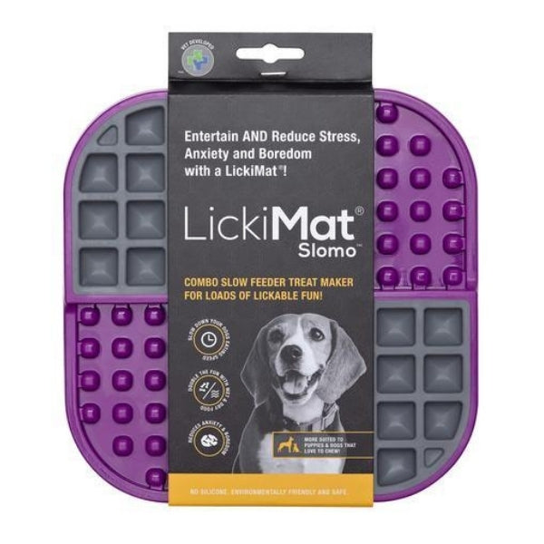 ליקי מט סלומו Slomo סגול - קערת האכלה משולבת כלי מזון ומים liyki-mt-slomo-sagol-karta-haakla-meshulbet-269 LICKIMAT