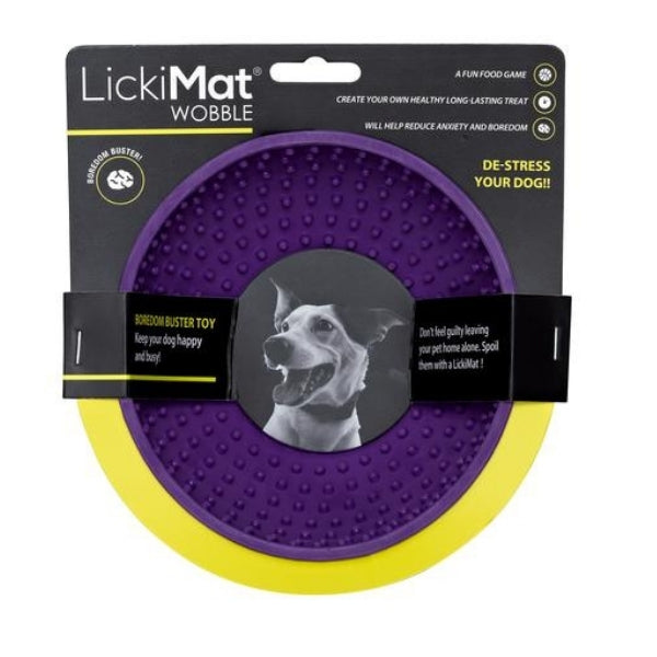 ליקי מט וובל Wobble סגול - קערת האכלה איטית כלי מזון ומים lyki-mt-vvbl-wobble-sgvl-karet-haqlh-aytst-413 LICKIMAT