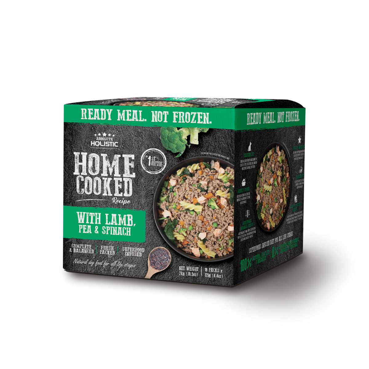 מזון טבעי לכלבים Absolute Holistic כבש אפונה וסלמון 2 ק’ג