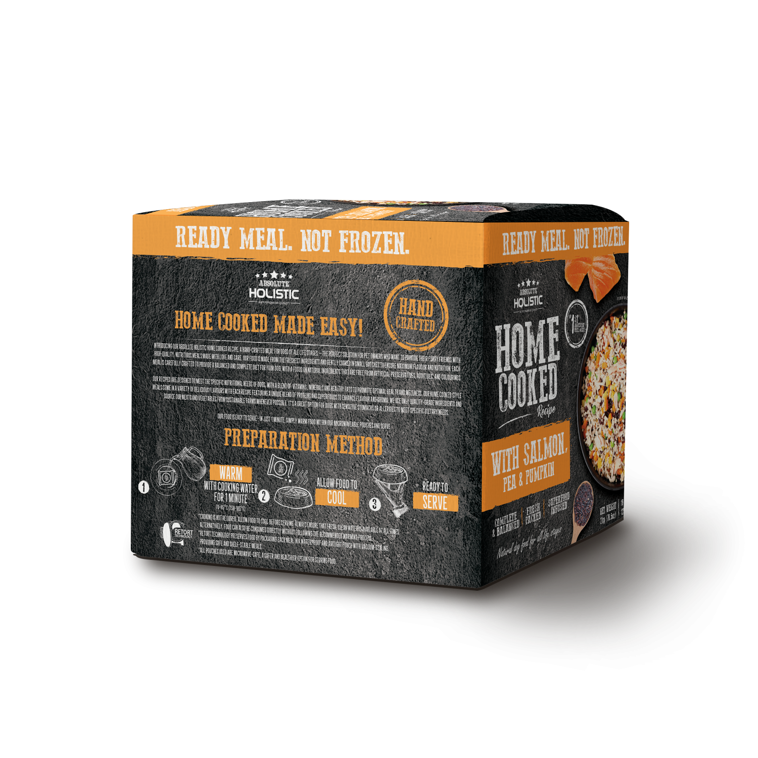 מזון טבעי לכלבים Absolute Holistic סלמון אפונה ודלעת 2 ק’ג