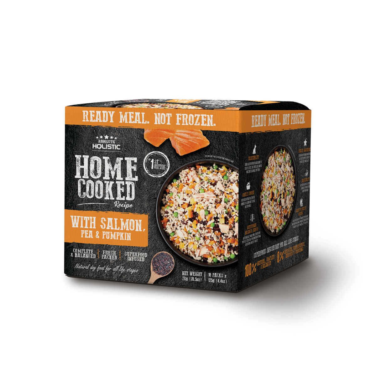 מזון טבעי לכלבים Absolute Holistic סלמון אפונה ודלעת 2 ק’ג