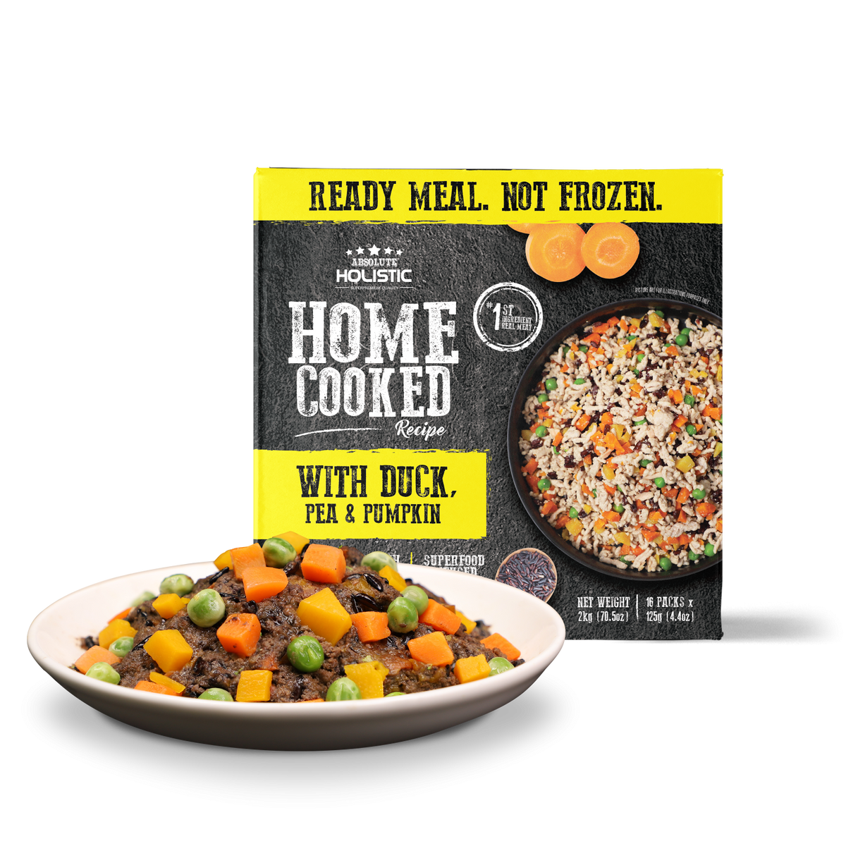 מזון טבעי לכלבים Absolute Holistic דג אפונה וברווז 375 גרם