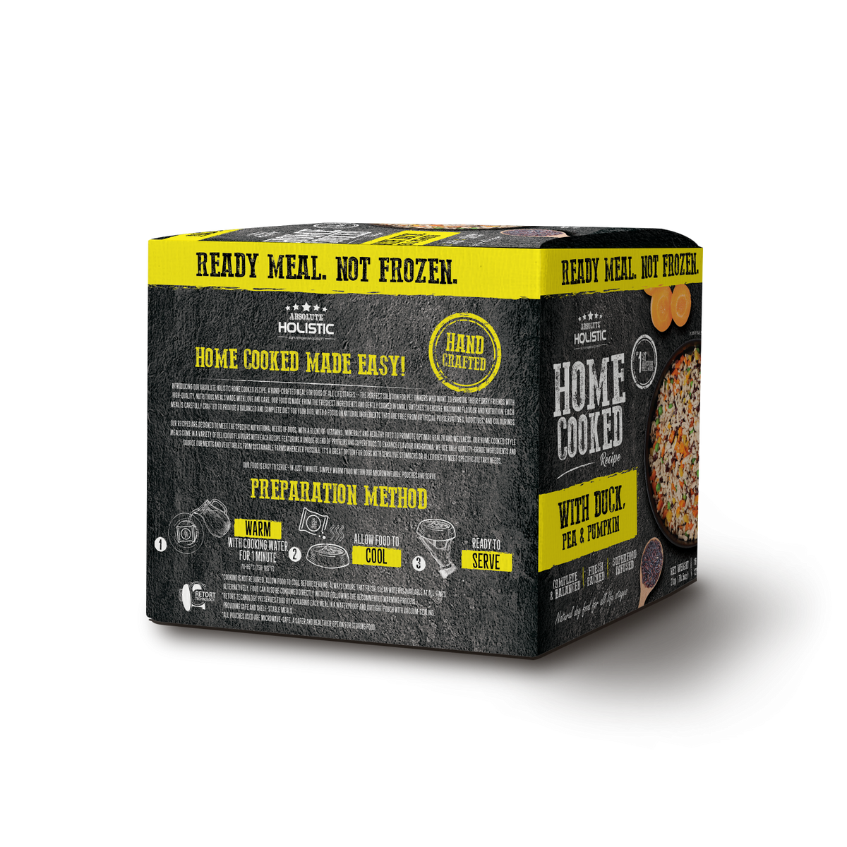 מזון טבעי לכלבים Absolute Holistic דג אפונה וברווז 375 גרם