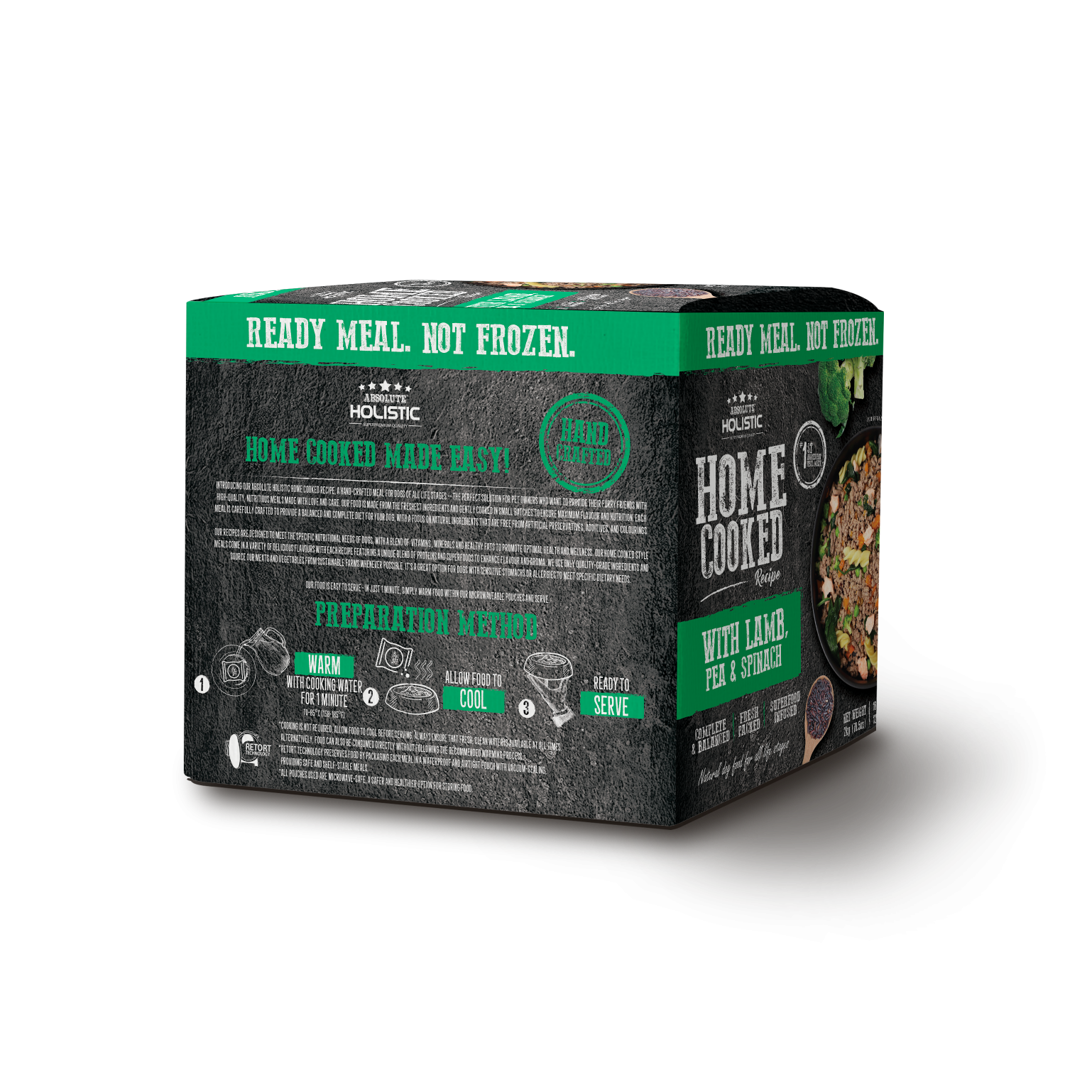 מזון טבעי לכלבים Absolute Holistic כבש אפונה וסלמון 2 ק’ג