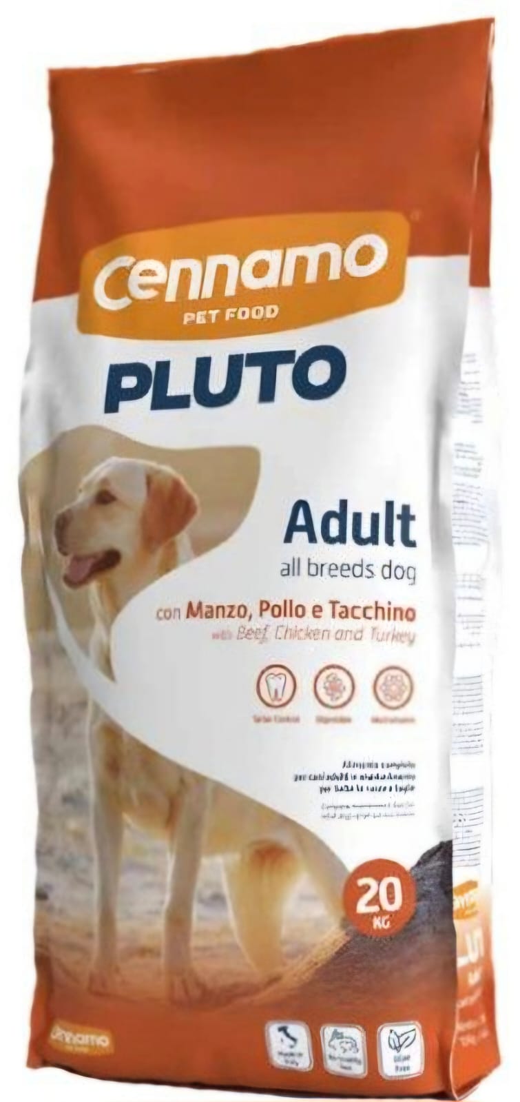 פלוטו בקר עוף והודו לכלב בוגר 20 ק’ג