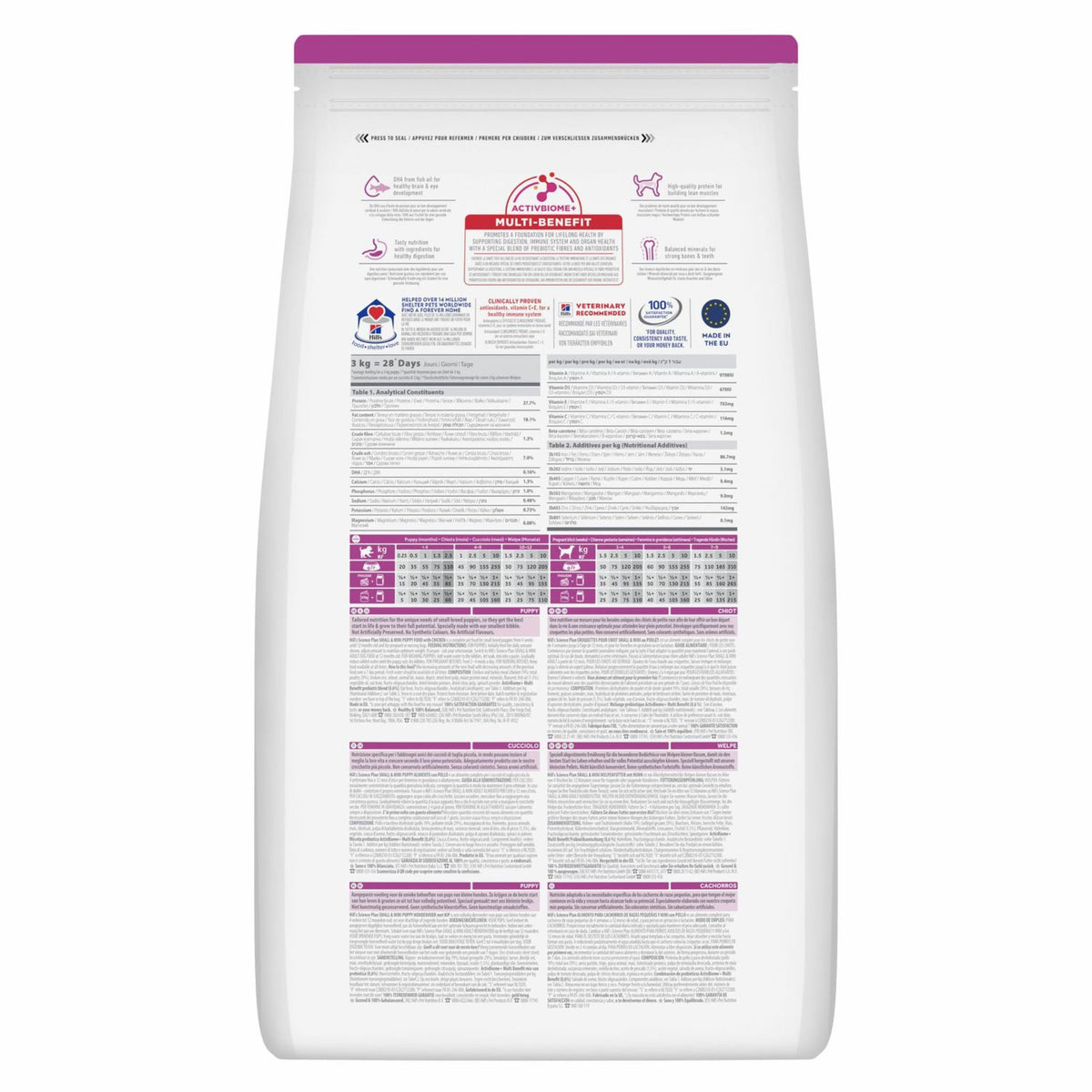 הילס לגור כלב מגזע קטן (עוף), 3 ק"ג מזון לכלבים ppp1 Hills