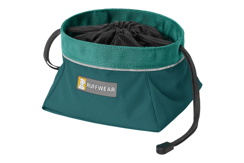Ruffwear Quencher Cinch Top - קערת מזון מתקפלת לכלבים לטיולים - Tumalo Teal / Medium 1 L - כלי אוכל ומים