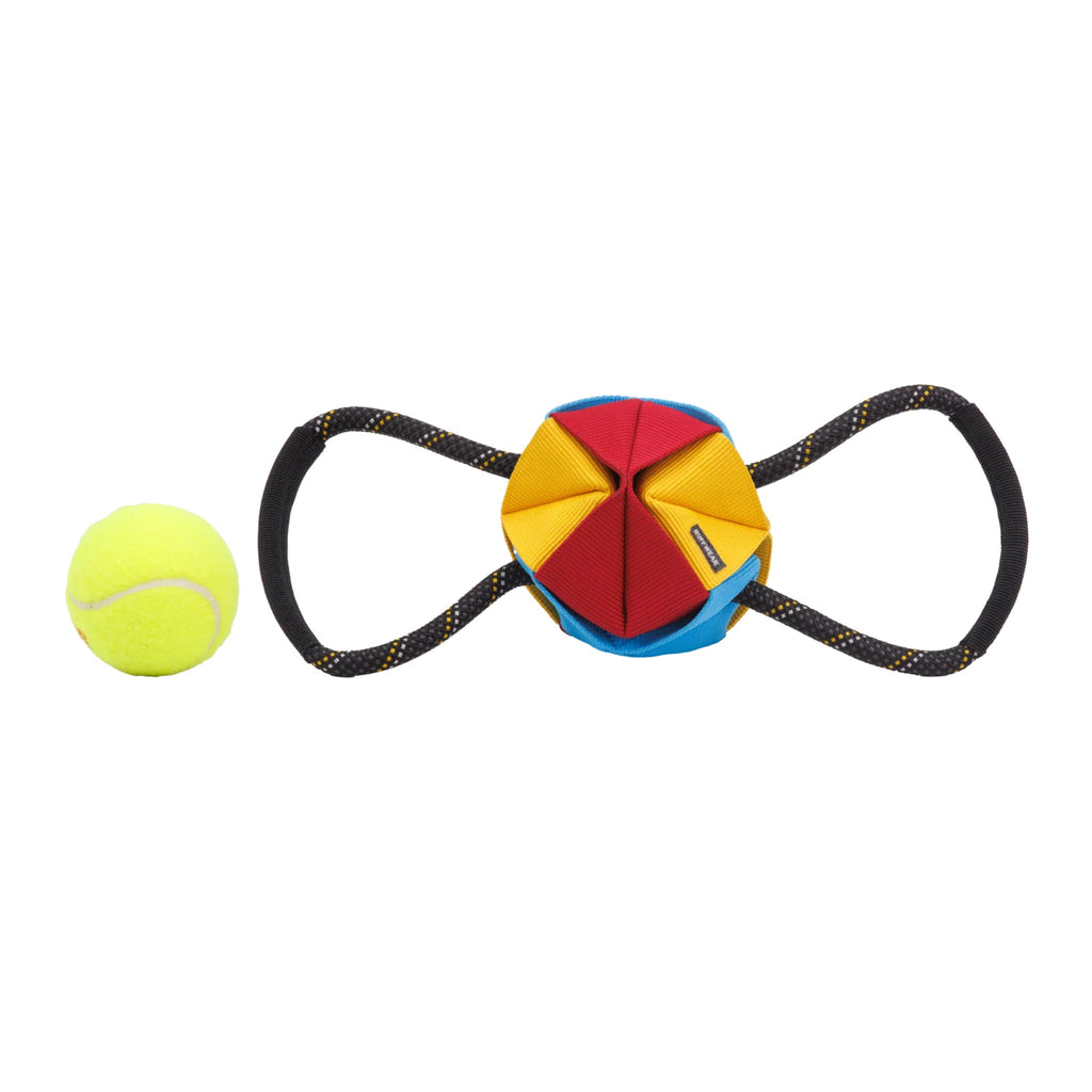 Ruffwear Webbing Remix Dog Tug Toy - צעצוע משיכה והעשרה אקולוגי לכלבים
