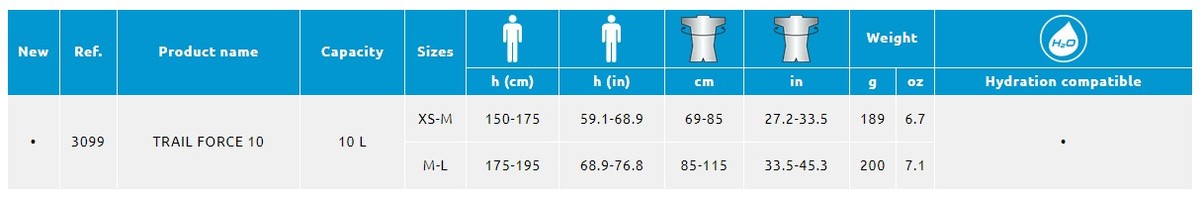 ווסט ריצה Trail Force 10