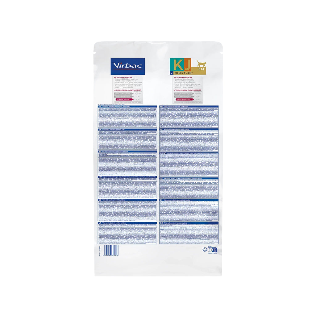 מזון רפואי לחתולים וירבק Virbac HPM Kidney & Joint KJ2 – תמיכה בכליות ובמפרקים 3 ק״ג