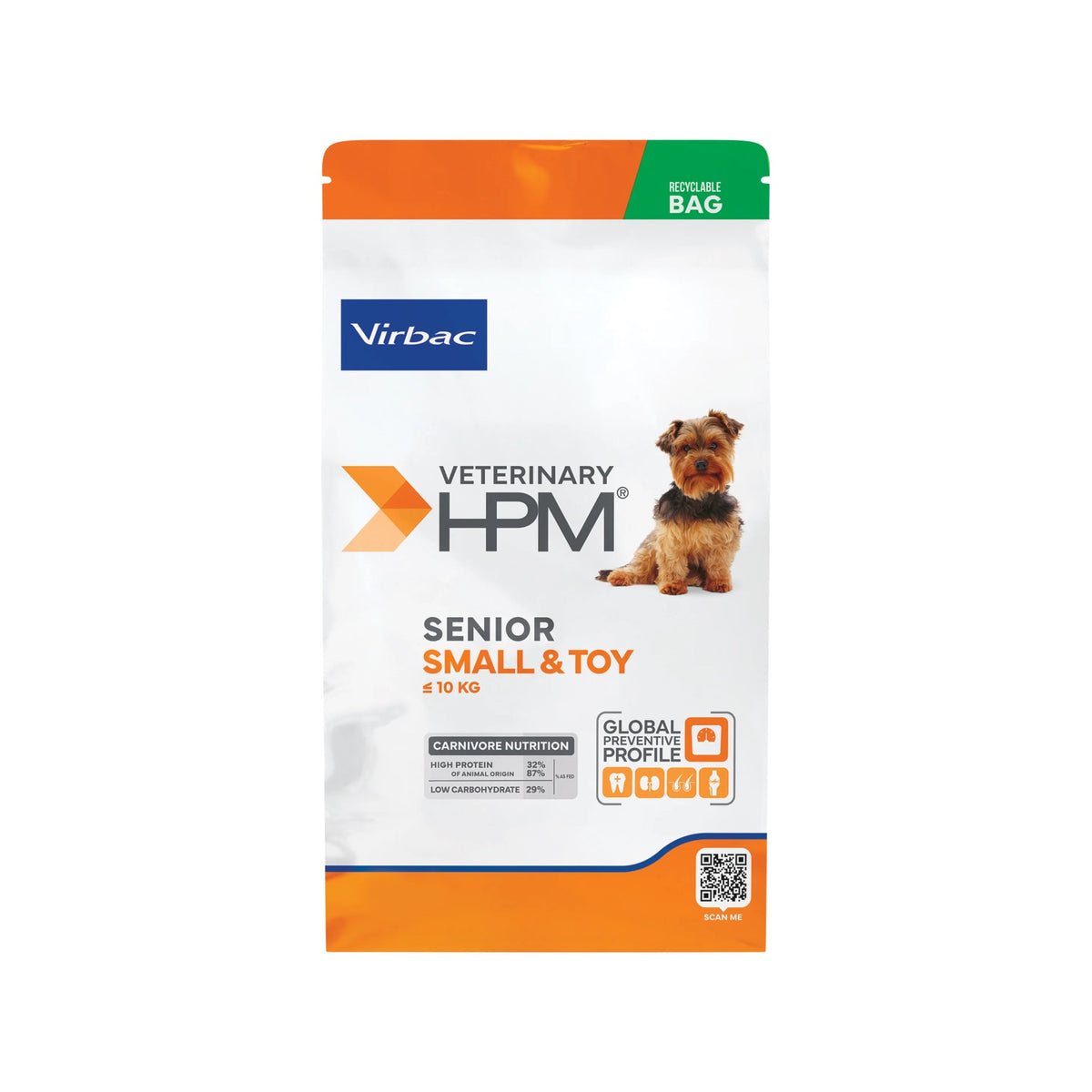 וירבק Virbac HPM Senior Small & Toy – מזון יבש לכלבים מבוגרים מגזע קטן וזעיר 7 ק״ג